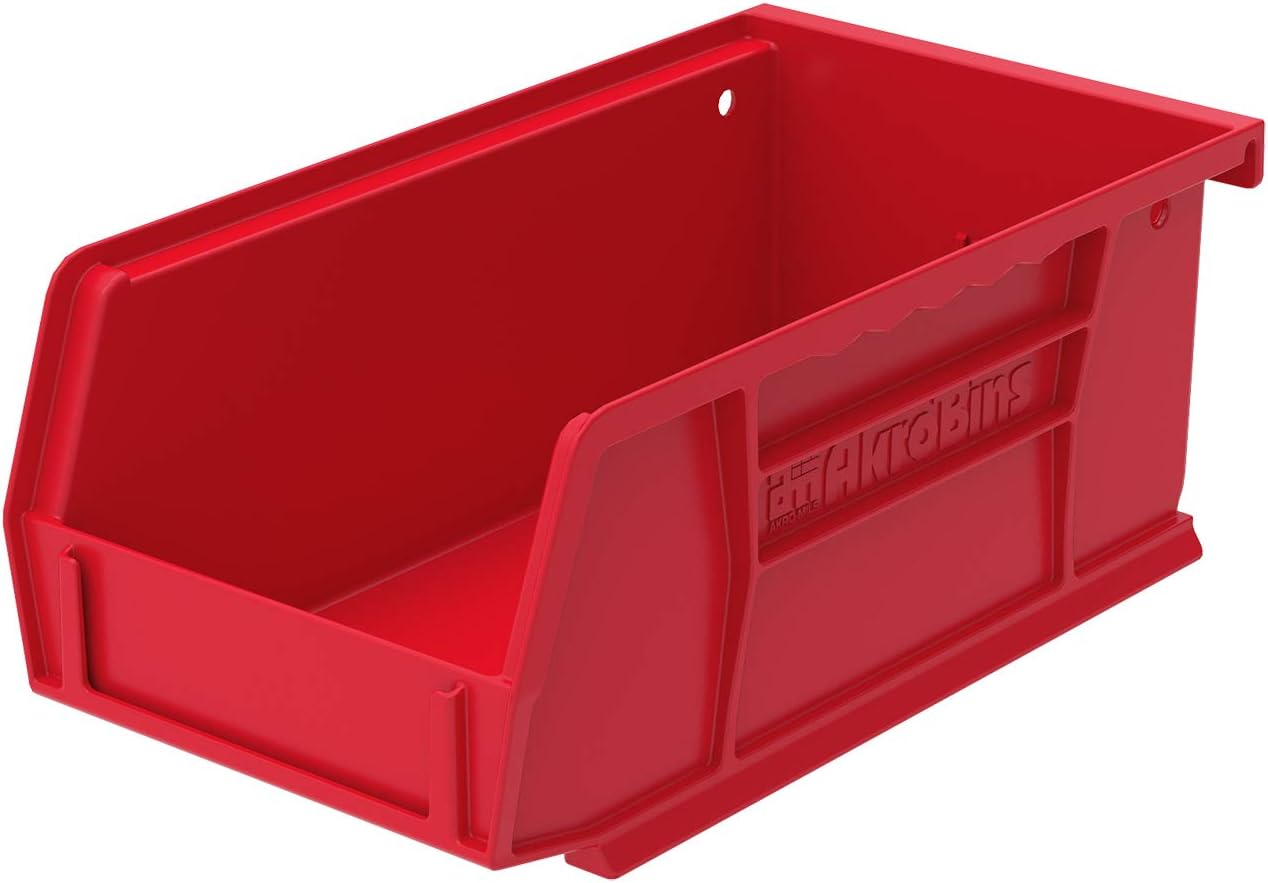 Plastic Storage Bin Hanging Stacking Containers, Black, 24-Pack E329891