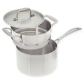 Tri-Ply Stainless Steel Covered Saucepan with Steamer Insert S870861