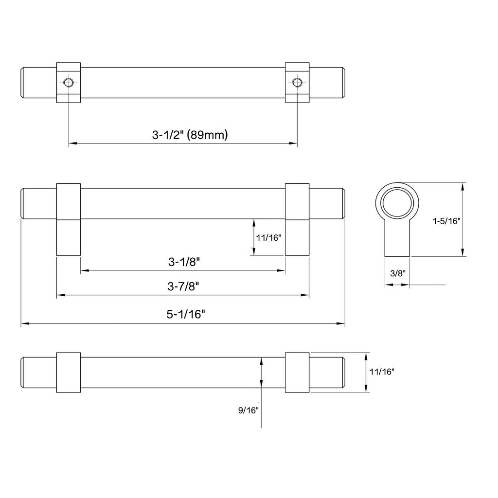 Satin Nickel Bar Cabinet Handle Pull 25 Pack D6197