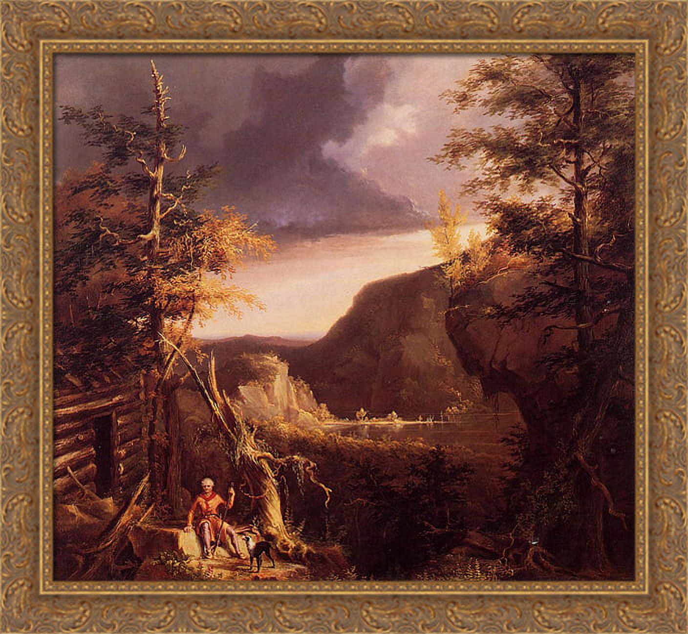 30x28 Large Gold Ornate Wood Framed Canvas Art H247