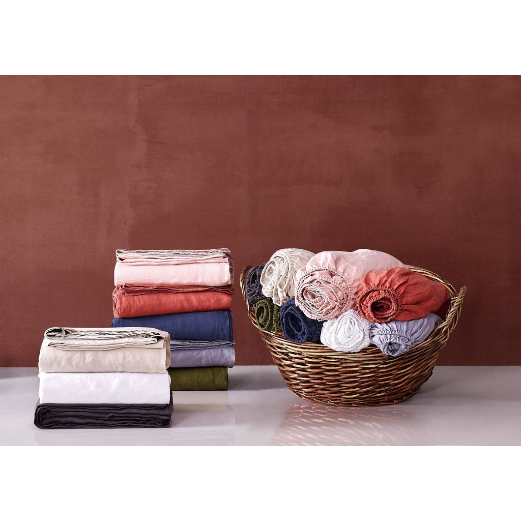Blush Flax Linen California King Sheet Set Q678318