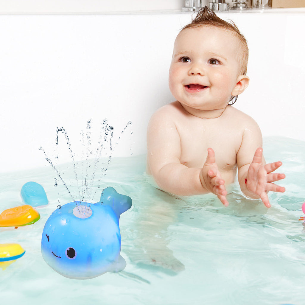 2 Pcs Spouting Whale Bath Tub Toy F6867