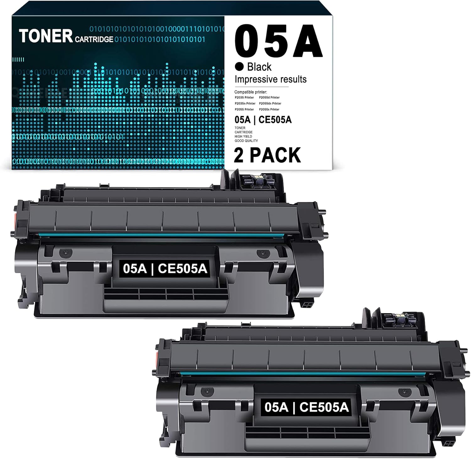 2-Pack Black Toner Cartridge for HP P2035n P2055x P2035 P2055 P2055d P2055dn Printer H1357
