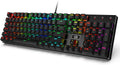 RGB LED Backlit Wired Mechanical Gaming Keyboard, Aluminum Base, 104 Standard Keys A82250
