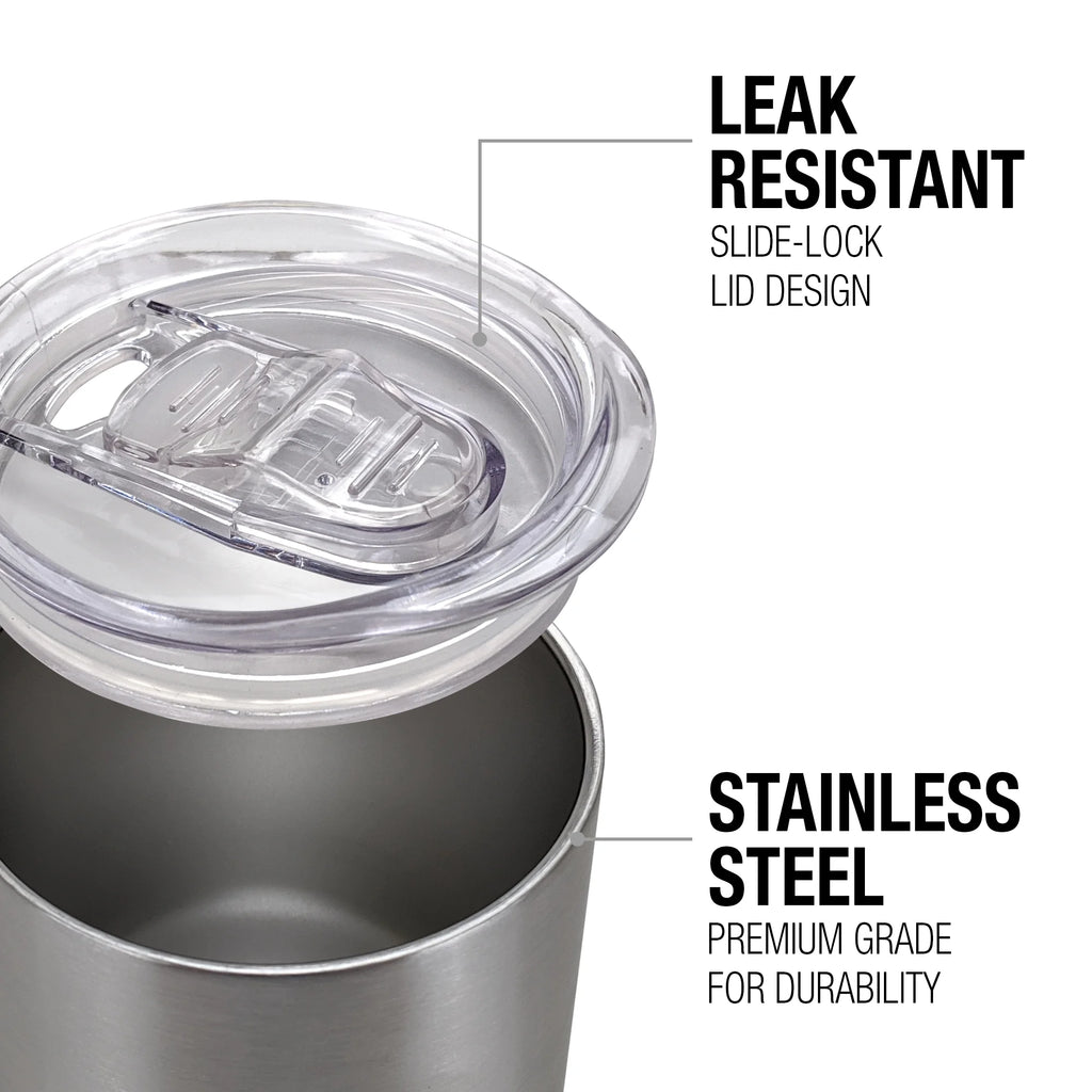 12 oz Stainless Steel Insulated Tumbler with Leak Resistant Slide-Lock Lid Y2917