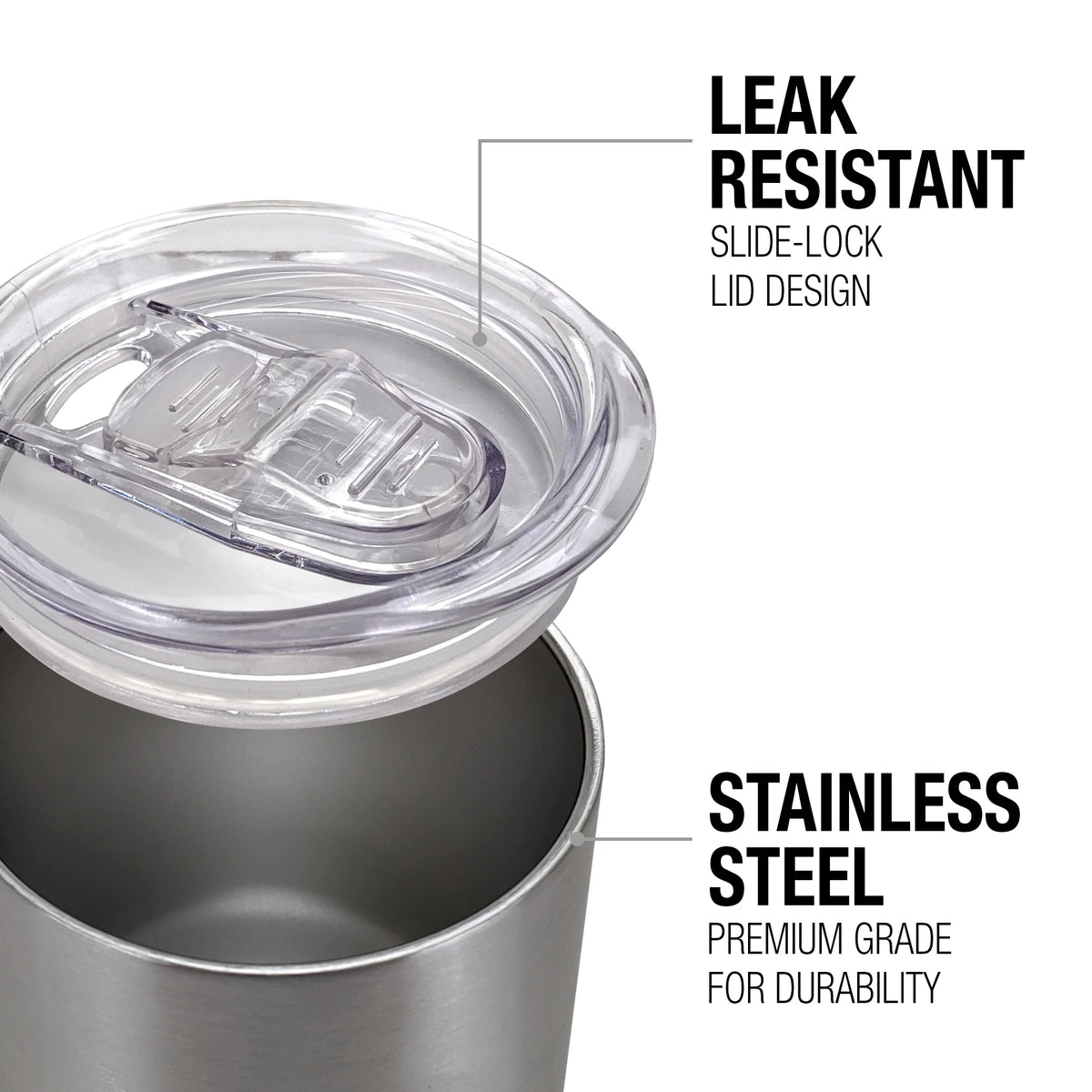 12 oz Stainless Steel Insulated Tumbler with Leak Resistant Slide-Lock Lid Y2917