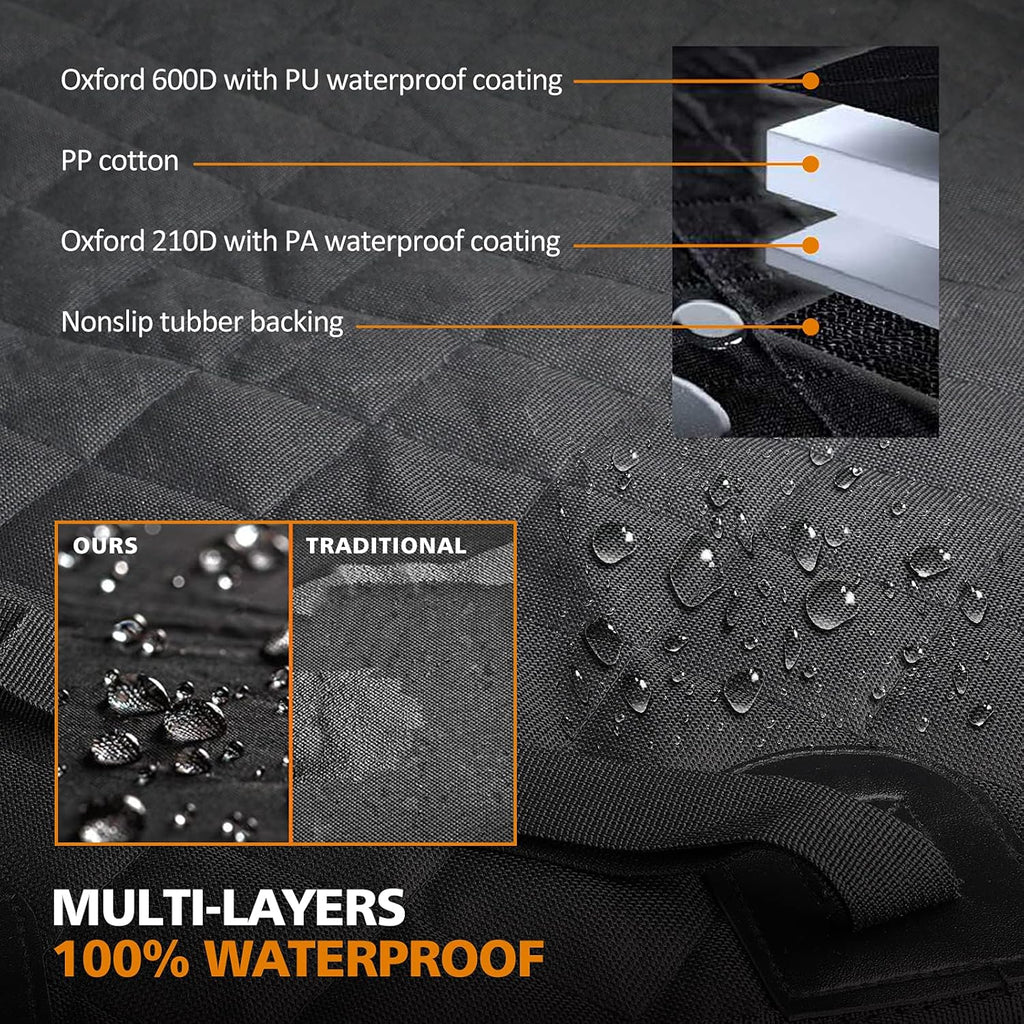 Waterproof Nonslip Dog Seat Cover with 2 Seat Belts and a Pocket C583
