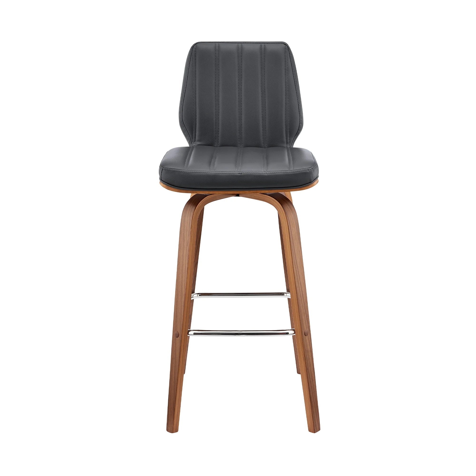 Gray Faux Leather Swivel Counter Stool H1676