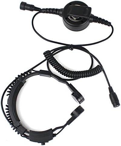 Tactical Throat Mic Earpiece Headset with Finger Ptt, Pack of 2 D441