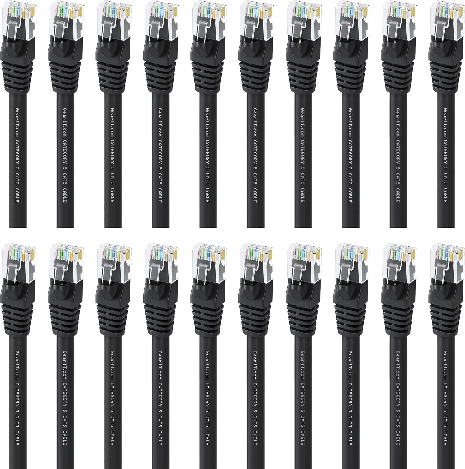 Cat5e Ethernet Patch Cable 6 Feet Snagless RJ45 Black J2942