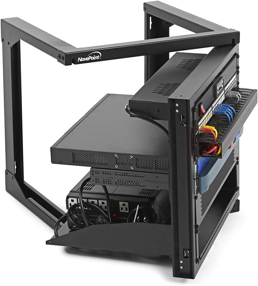 15U Wall Mount Open Frame Network Rack with Swing Out Hinged Gate V745558