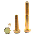 7/16x22-14 x 2 1/2x22 Coarse Thread Grade 5 Hex Cap Screw Medium Carbon Steel Yellow Zinc Plated R354