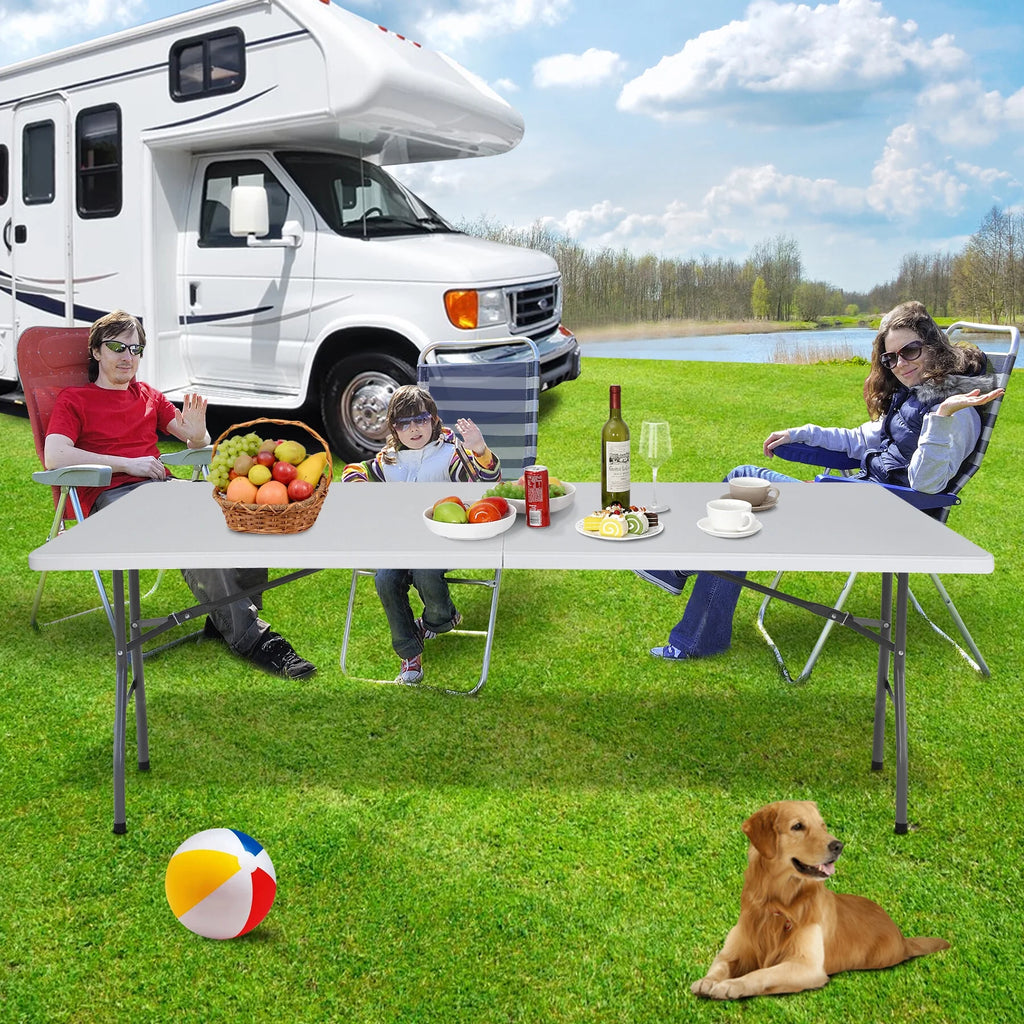 8 ft Plastic Folding Camping Table L977