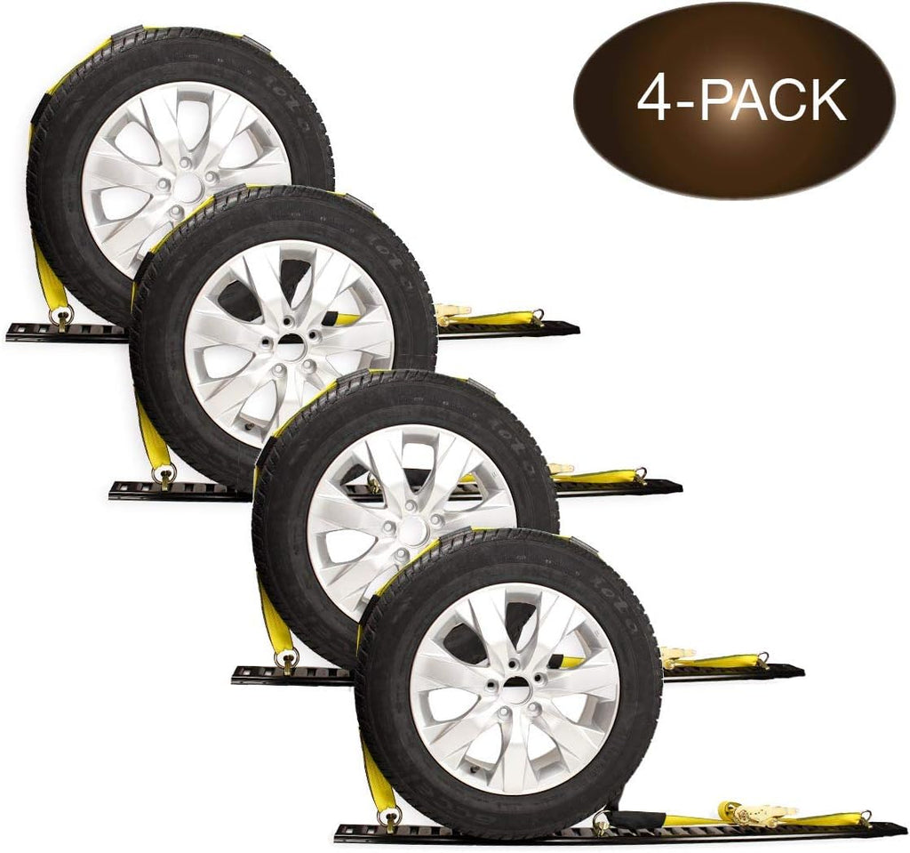 2 Wheel Ratchet Strap with E-Track Fittings and Rubber Blocks I71406