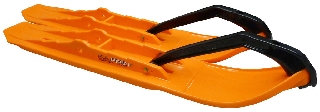 Orange XCS Snowmobile Skis with 8" Round Bars Complete Kit R15871