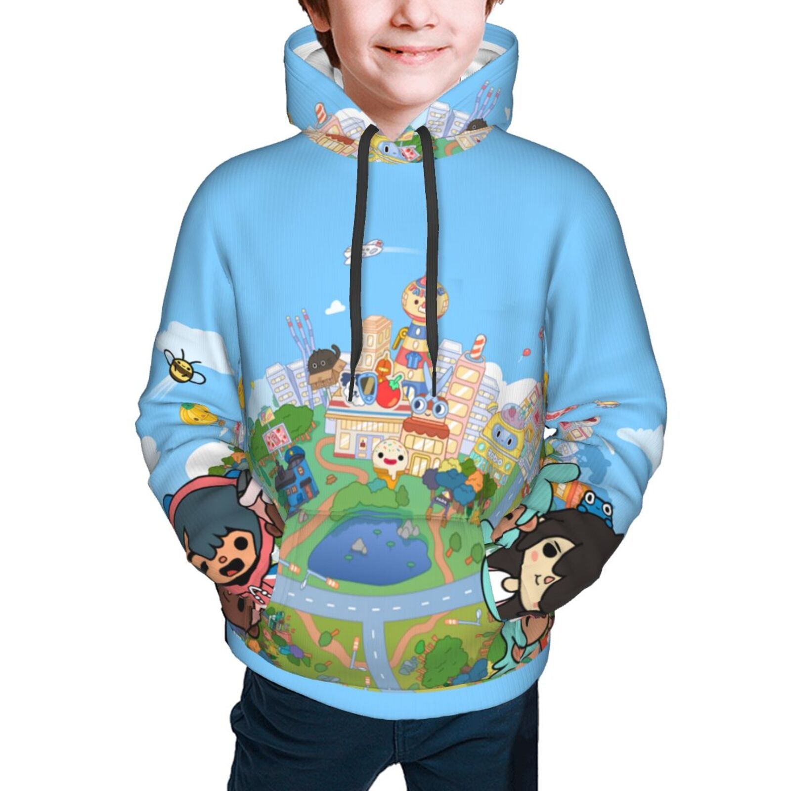 3D Print Hooded Sweatshirt for Boys Girls E515