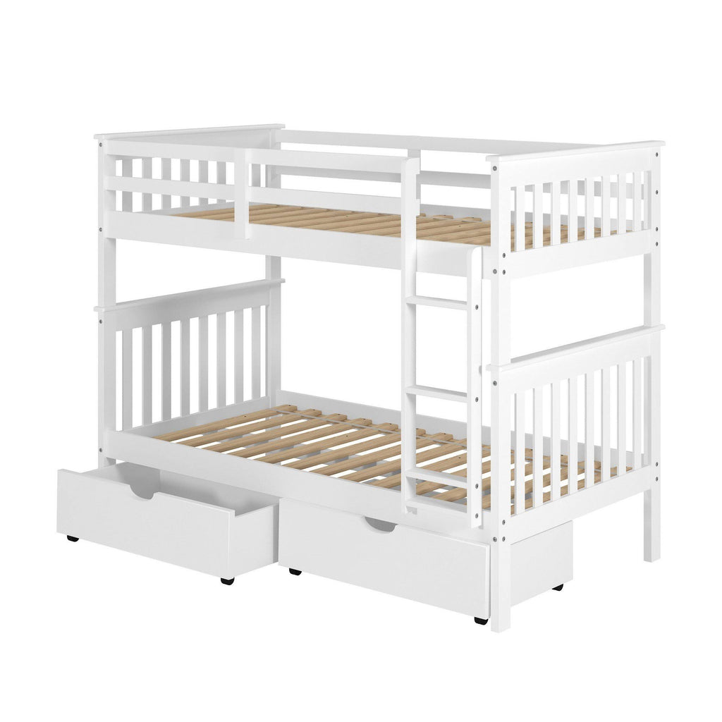 Twin over Twin Bunk Bed in White Q567771