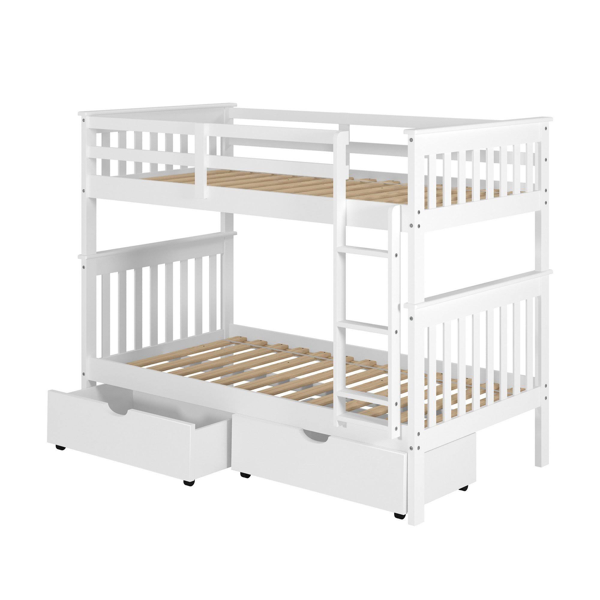 Twin over Twin Bunk Bed in White Q567771