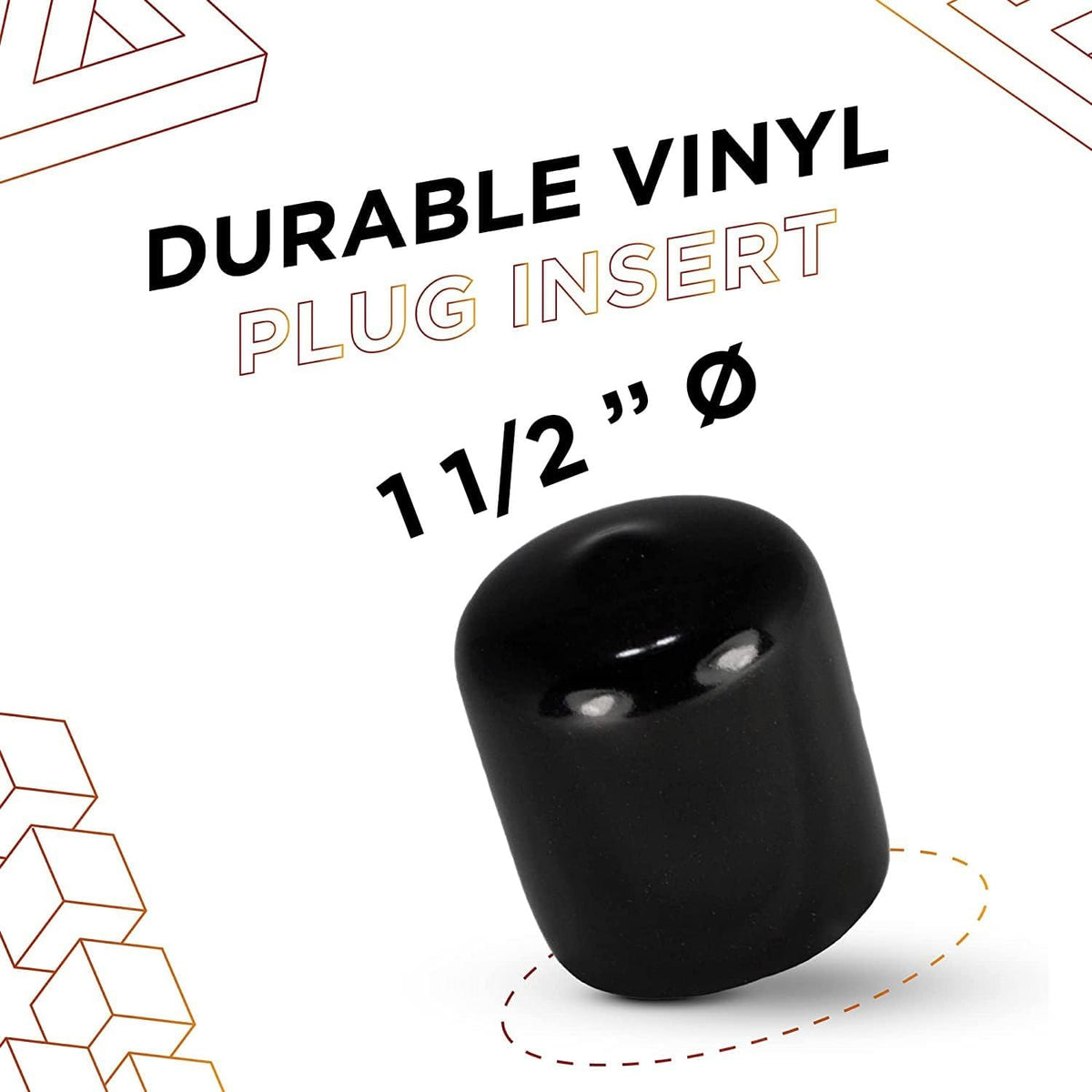 1 1/2 Inch Black Vinyl End Cap (100) C9679