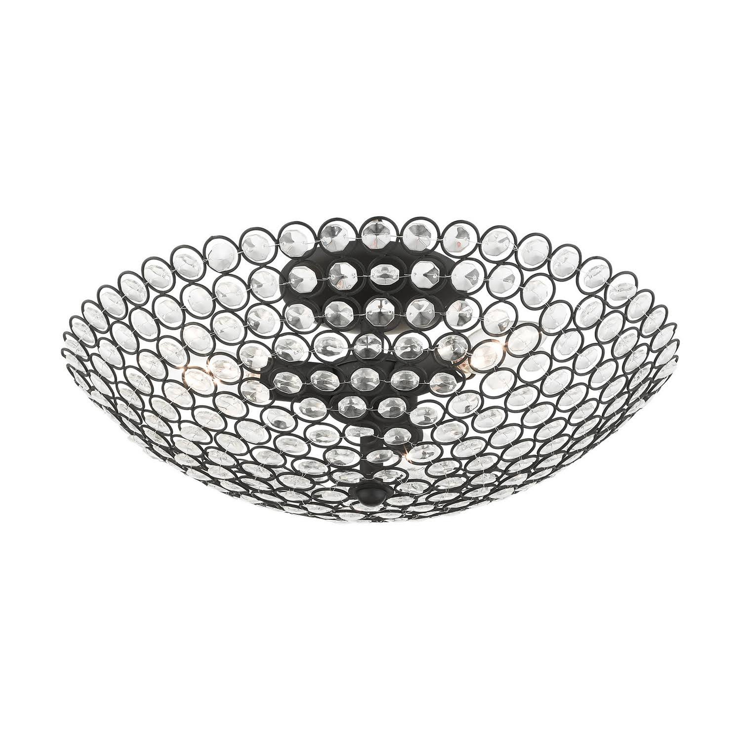 3 Light Semi-Flush Mount Black V93560