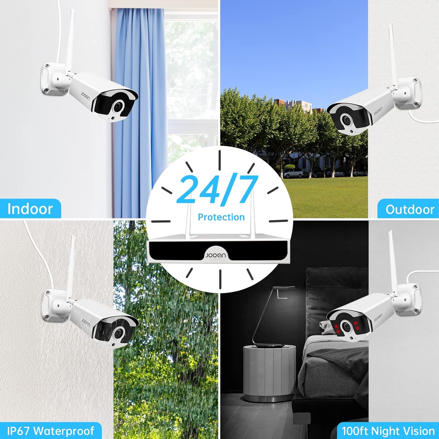 3MP Wireless 8-Channel NVR Security Camera System with 1TB Hard Drive J809