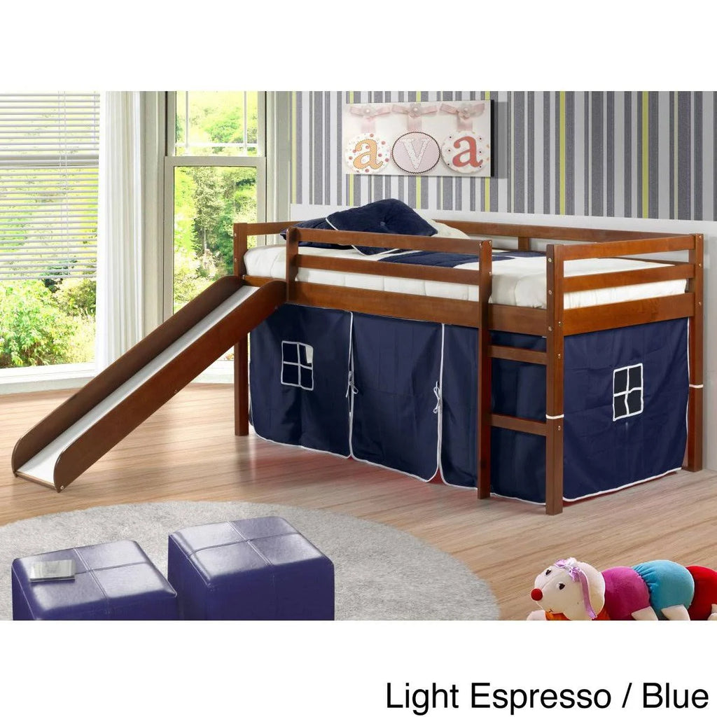 Twin Tent Loft Bed, Espresso/Pink B5676