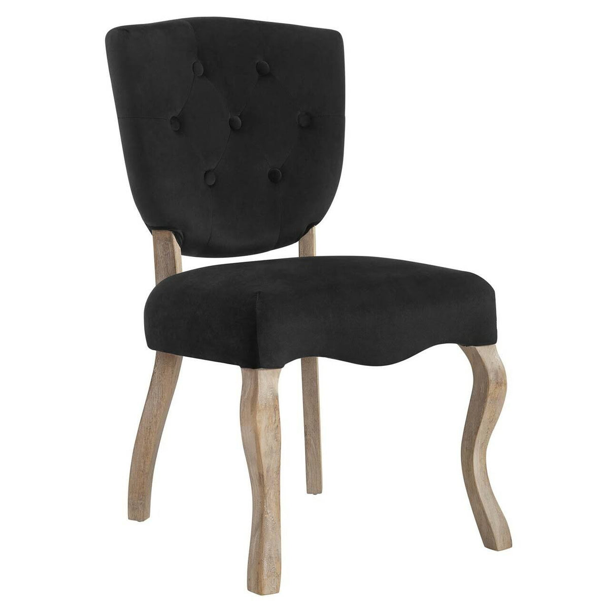 Black Velvet Metal Steel Side Chair G337325