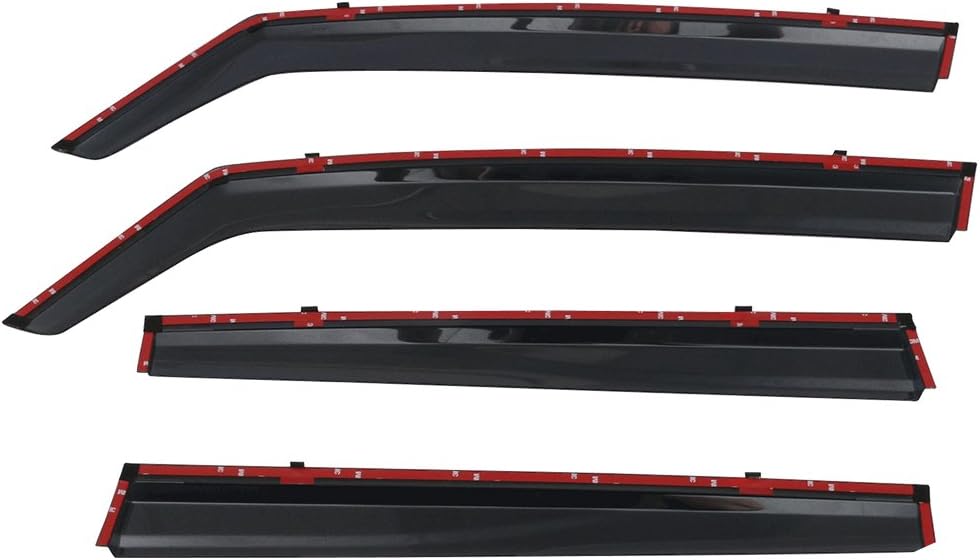 Chrome Trim Polycarbonate Window Visor Rain Guard O250
