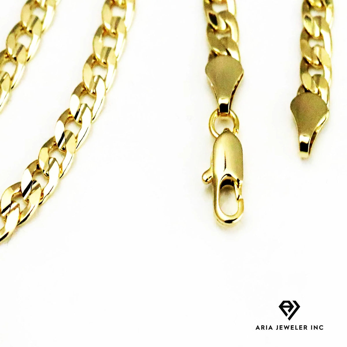 14k Bonded Gold Necklace with Rose Cross Pendant, 14K Cuban Chain Necklace U33659