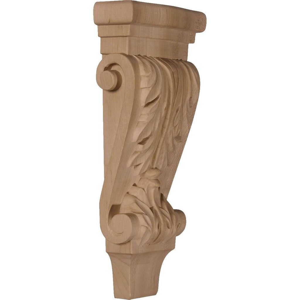 Small Acanthus Pilaster Wood Corbel, Cherry D7371