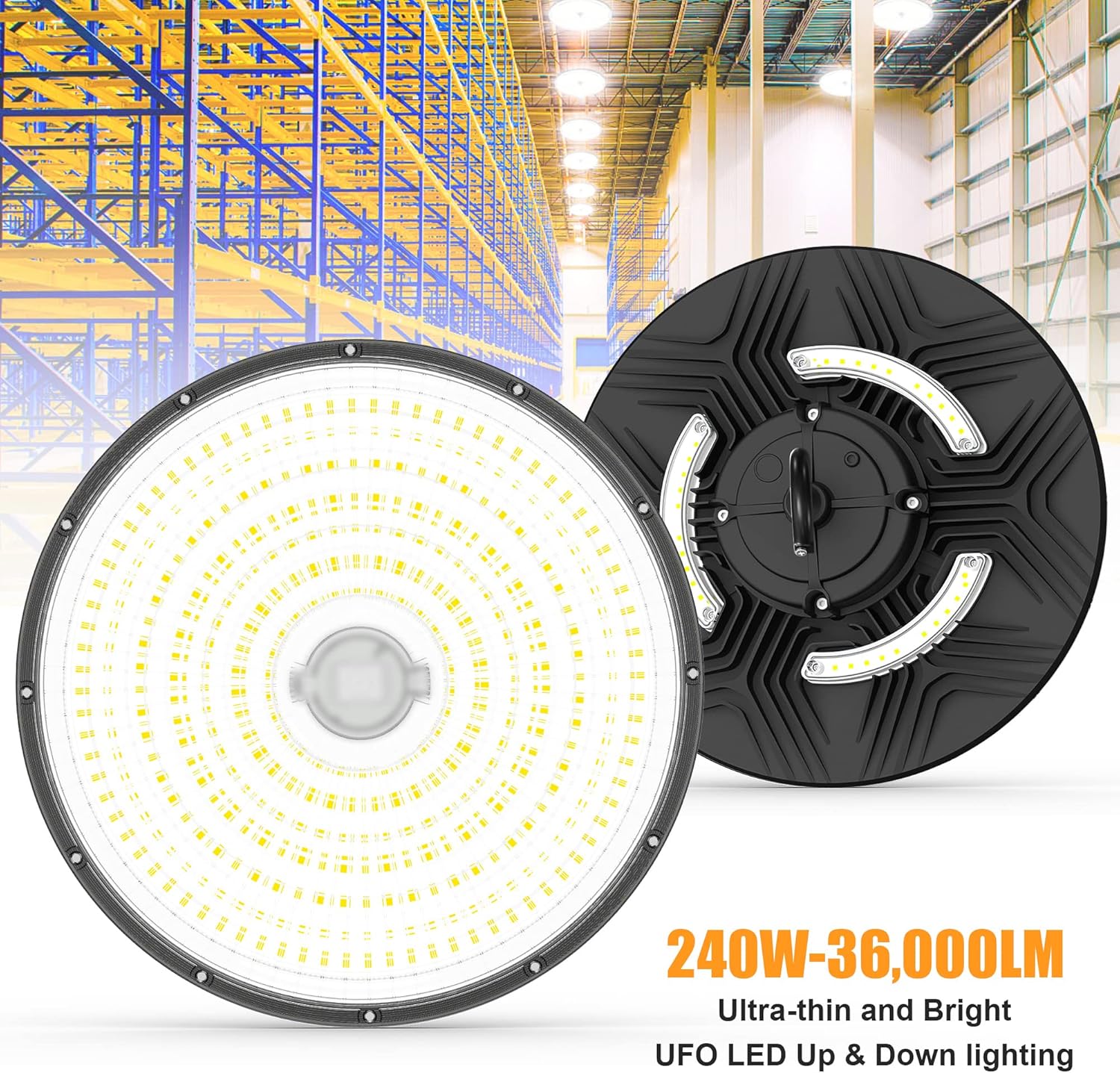 240W LED High Bay Light UFO 36000LM 5000K Dimmable IP65 K8899