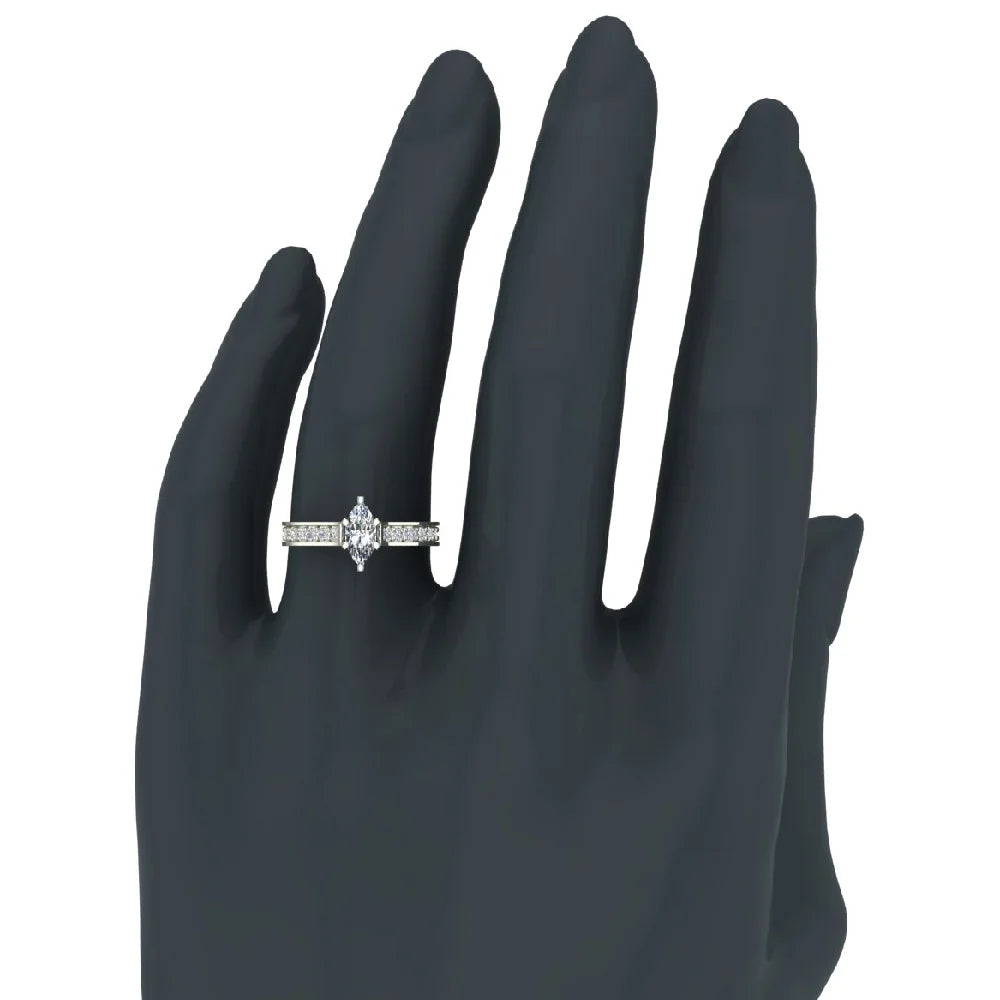 Marquise Diamond Engagement Ring 14K Gold K7972