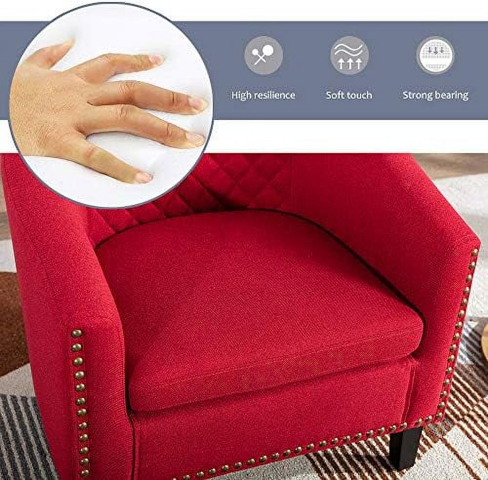 Brown Leather Upholstered Accent Arm Chair with Solid Wood Legs L35866