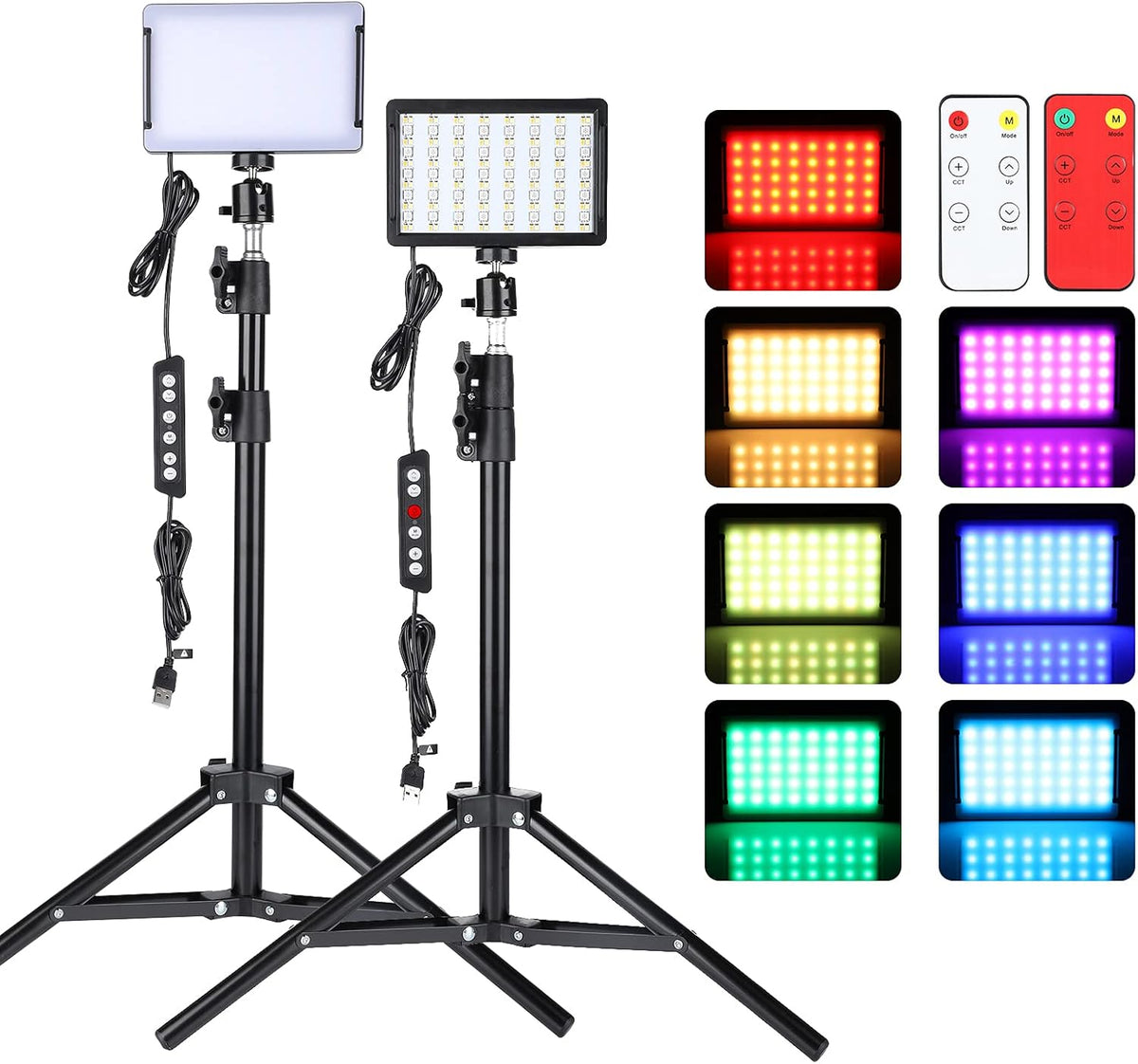 RGB Photography Lighting Kit with Tripod Stand Y758