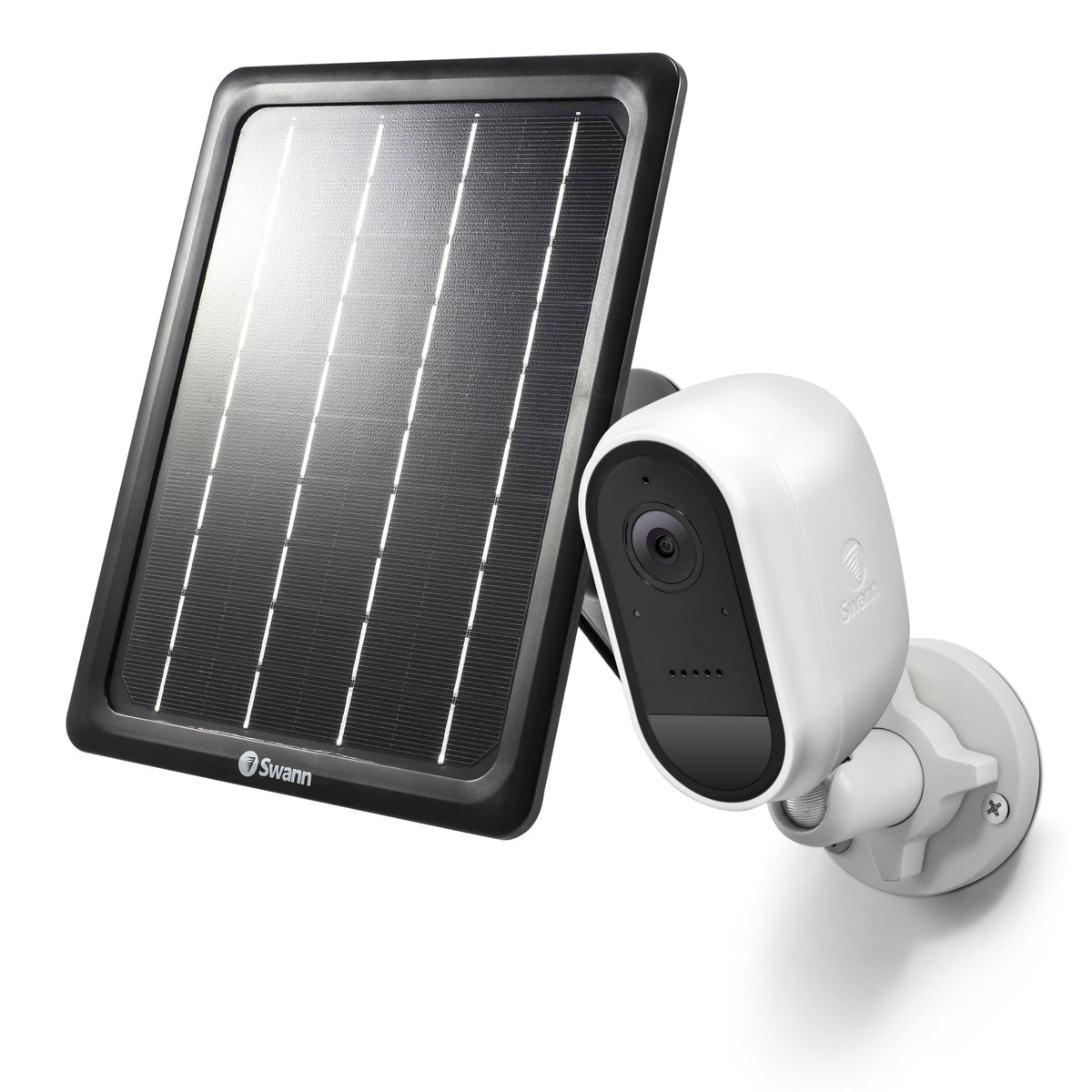 White 1080p Wireless Battery Security Camera with Outdoor Stand & Solar Panel R158354