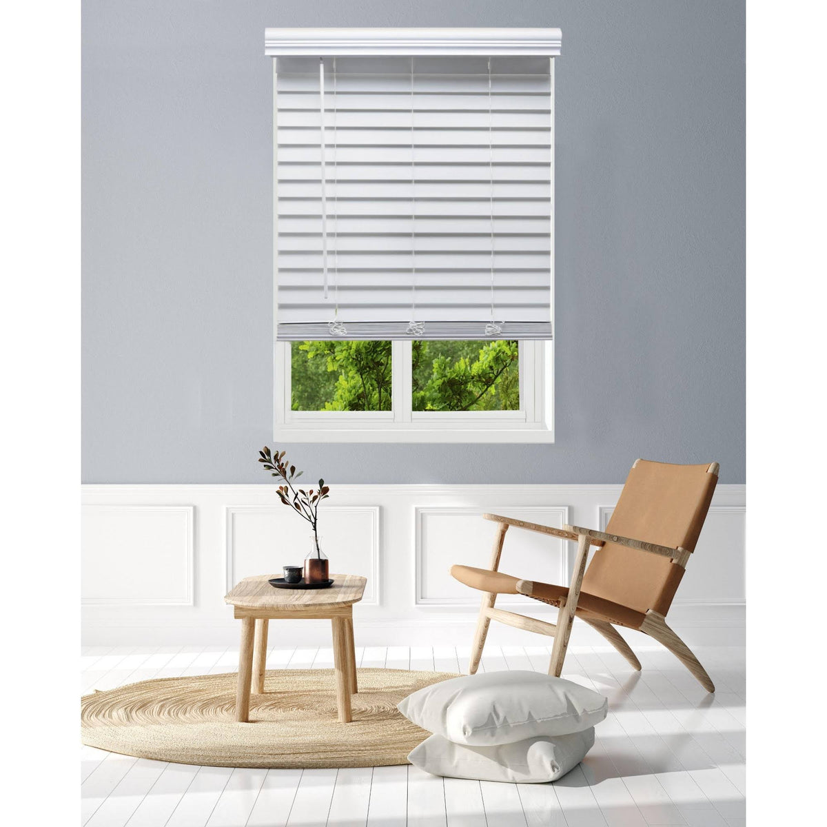 White Faux Wood Blinds C31892