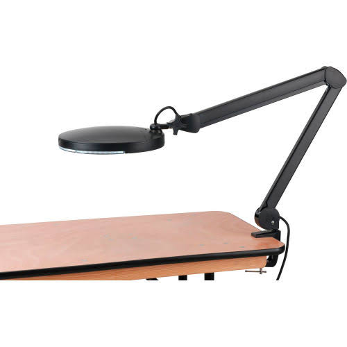 Black LED Magnifying Lamp with Covered Metal Arm J3513