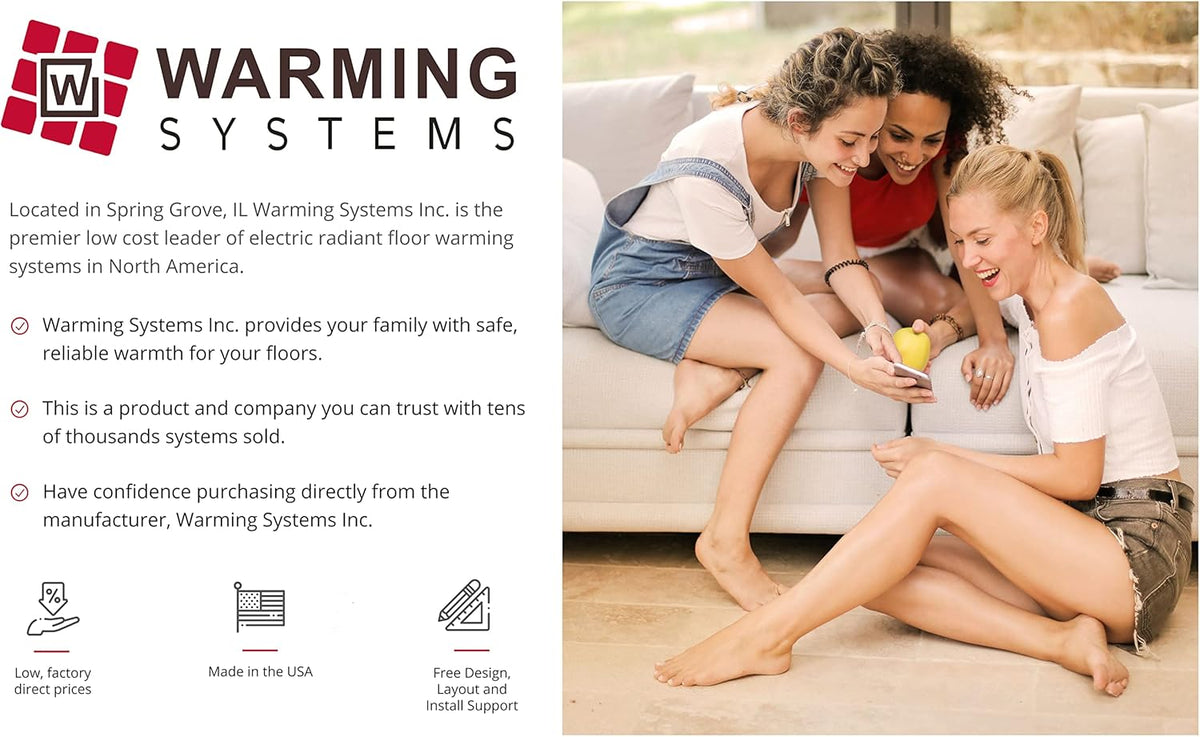 15 Sqft Electric Radiant Floor Heating System with Digital Floor Sensing Thermostat E5402