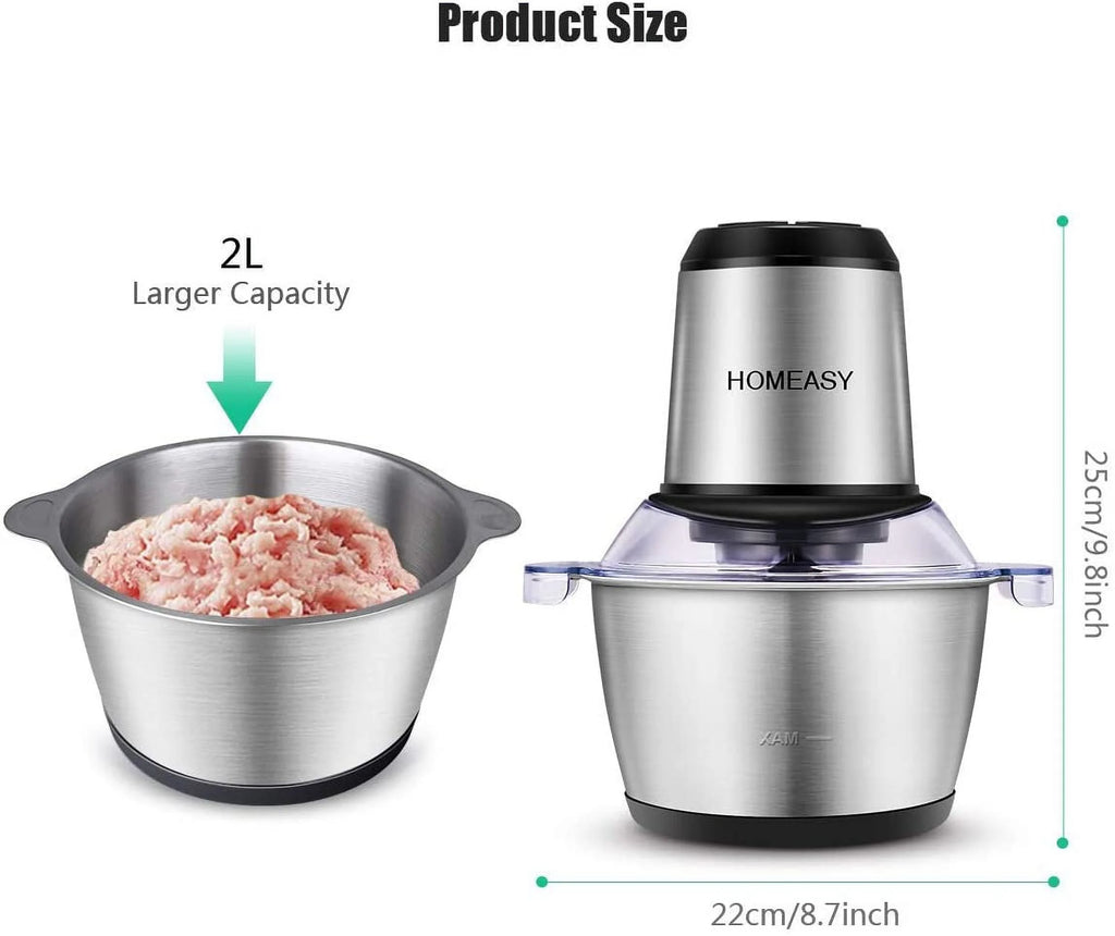 Stainless Steel Food Processor 2L 350W 8 Cups M5837