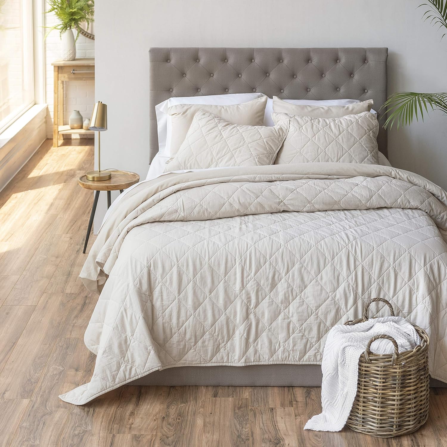 King Cotton Linen Percale Quilt U757