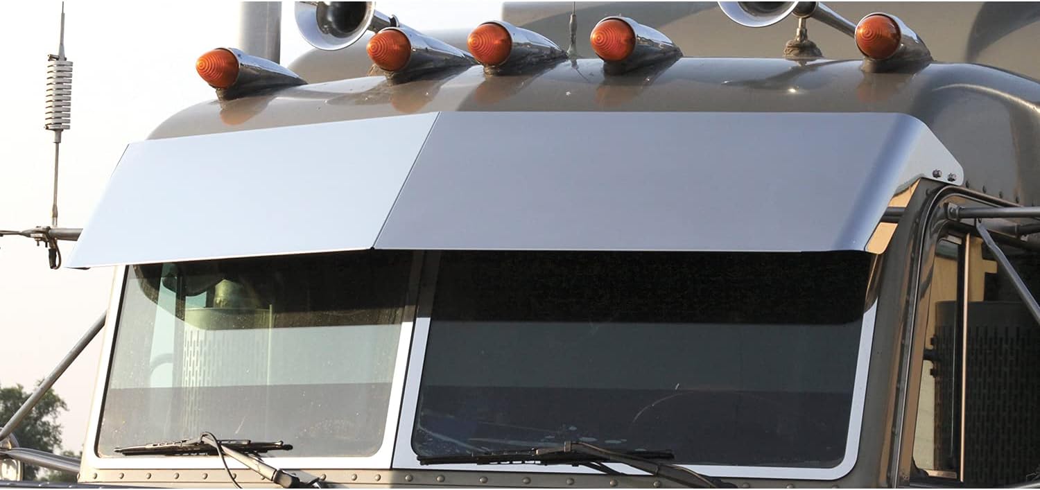 White Stainless Steel Blind Mount Drop Visor S8040
