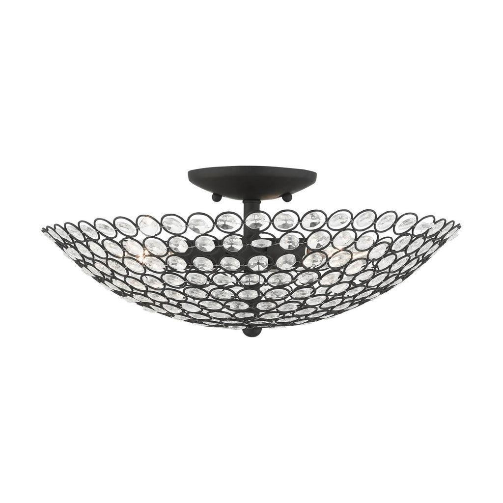 3 Light Semi-Flush Mount Black V93560