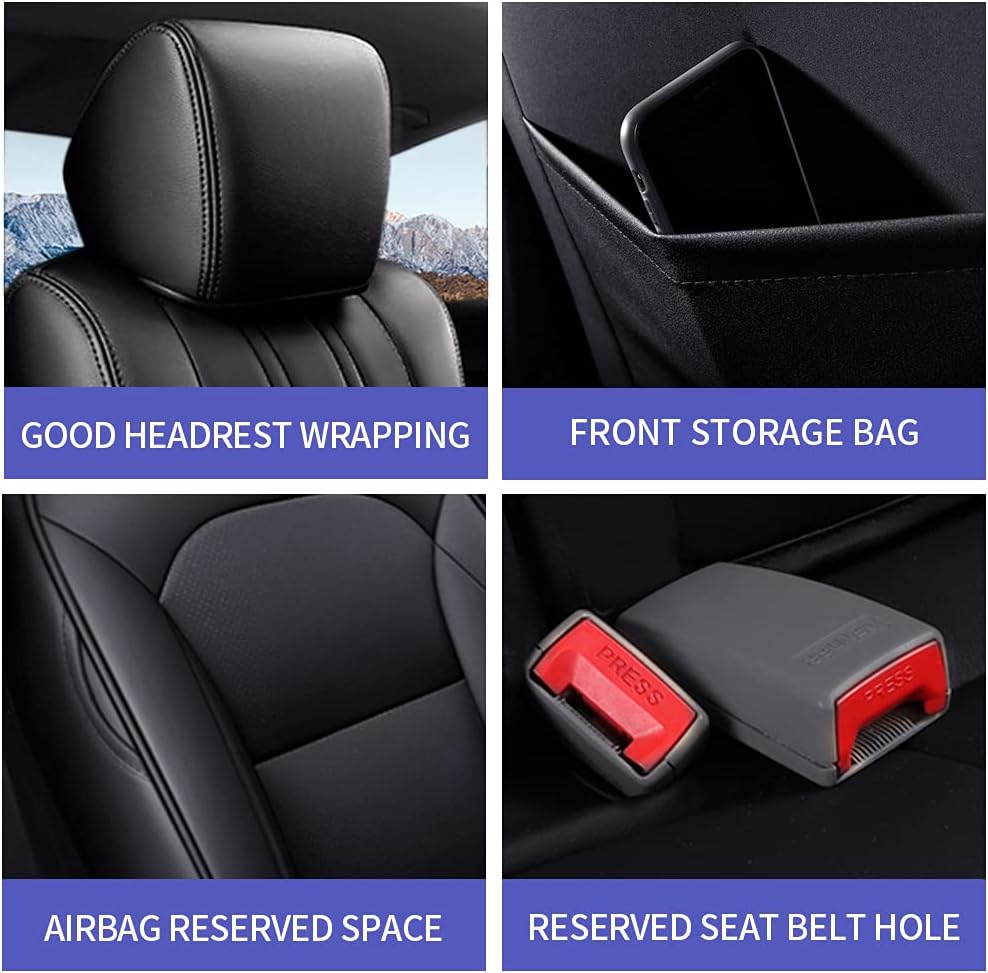 Faux Leather Waterproof Full Set Car Seat Covers B9679