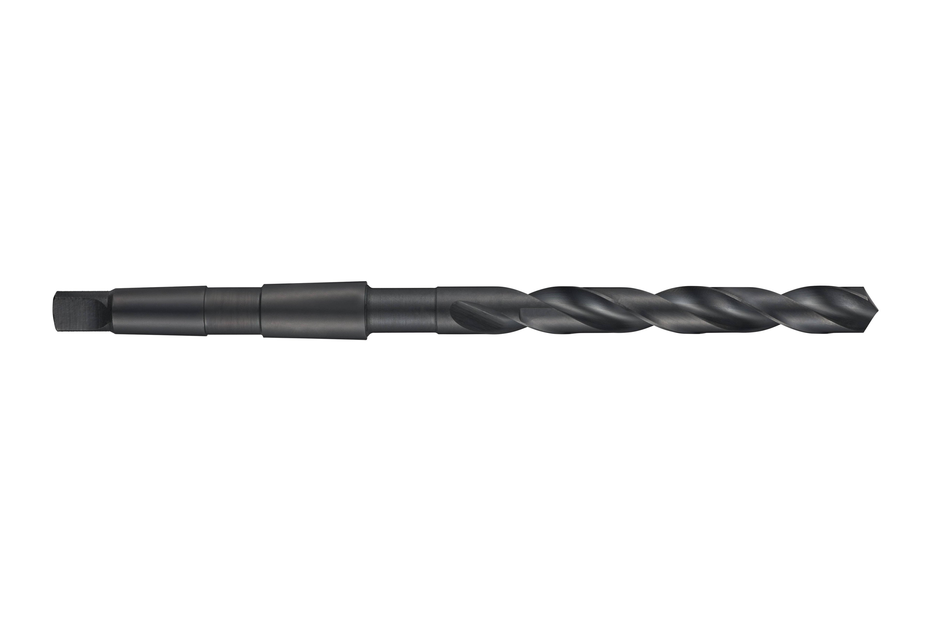 Taper Shank Drill, High Speed Steel, Steam Oxide Coating, Head Diameter 30.25 mm C45336