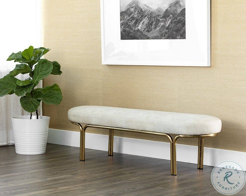 Cream Fabric Bench R2271