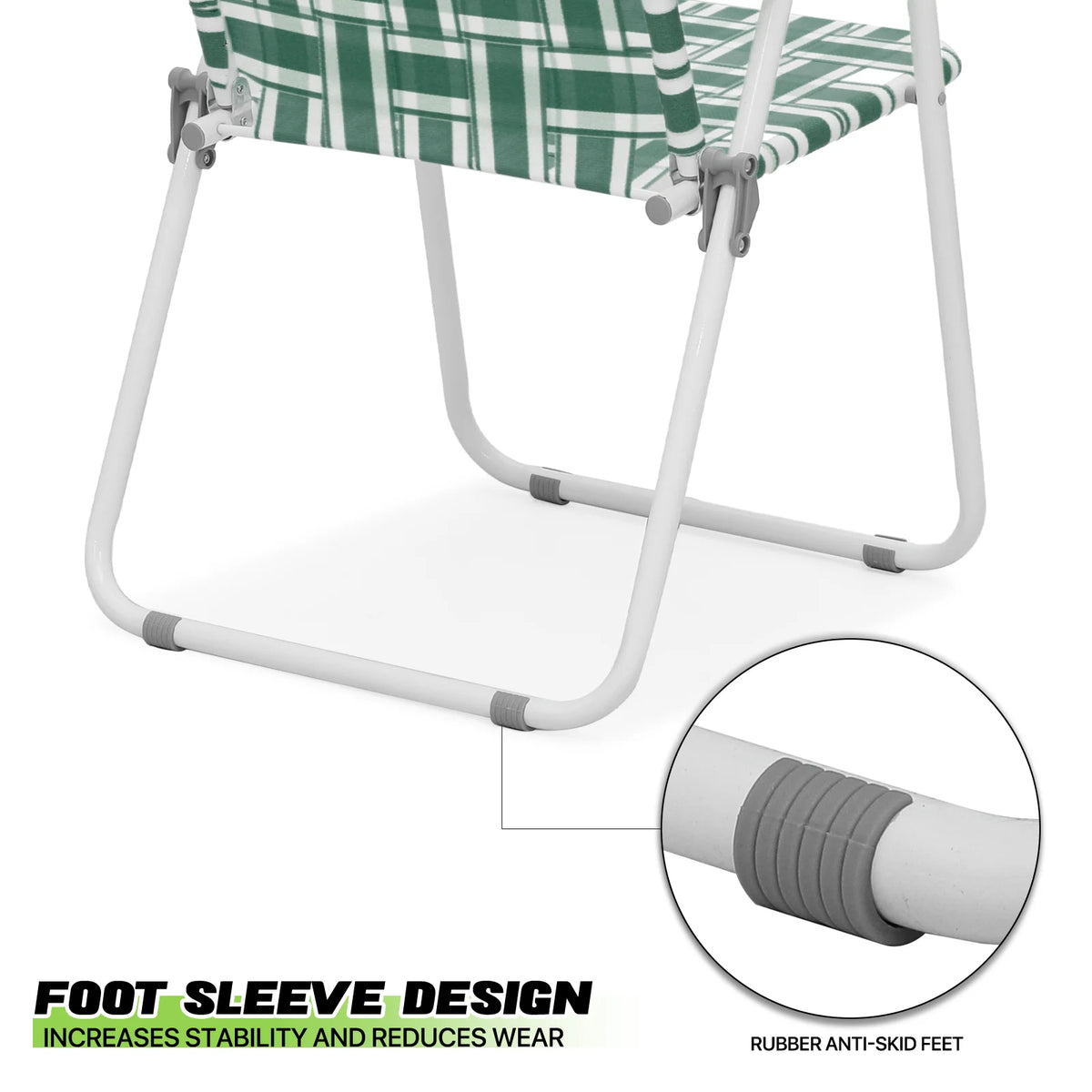 Dark Green 2 Pieces Folding Beach Chairs with Armrests X519295