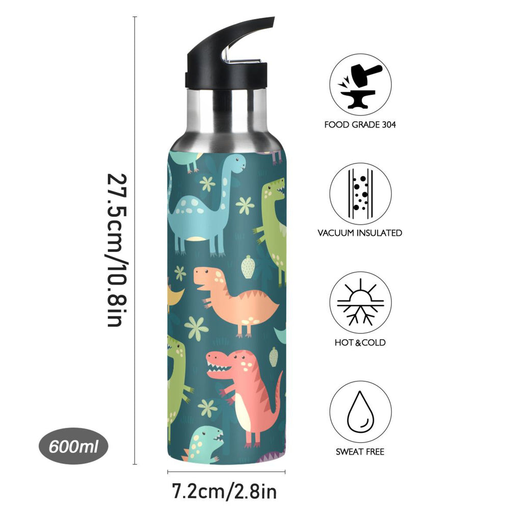 20 OZ Stainless Steel Vacuum Insulated Water Bottle with Straw Lid G419673