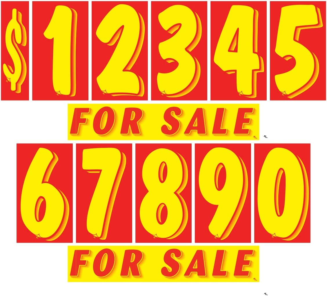 13 Dozen Car Lot Windshield Pricing Stickers (Red/Yellow for Sale 2) Pack of 2 I87740