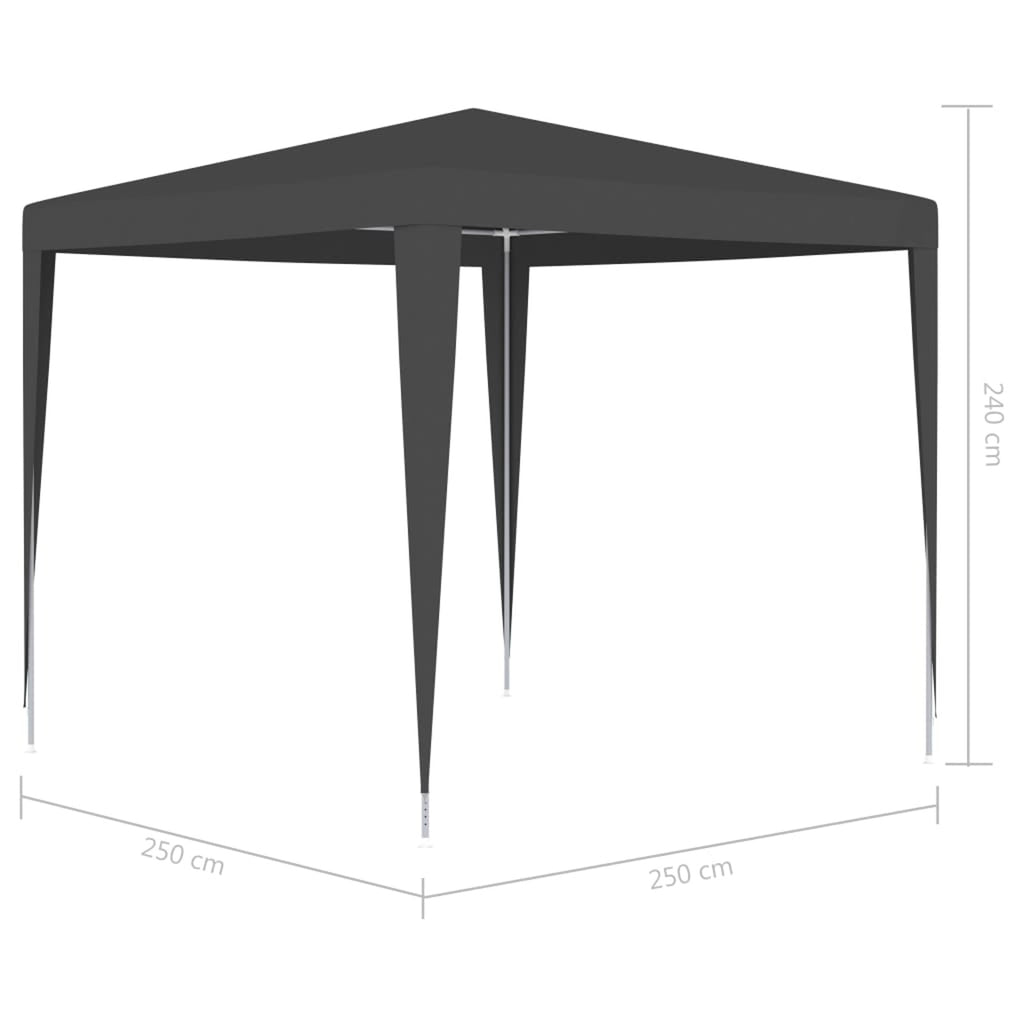 Party Tent Outdoor Gazebo Canopy PE Roof Sunshade Shelter Anthracite 8.2ft x 8.2ft x 7.9ft W677