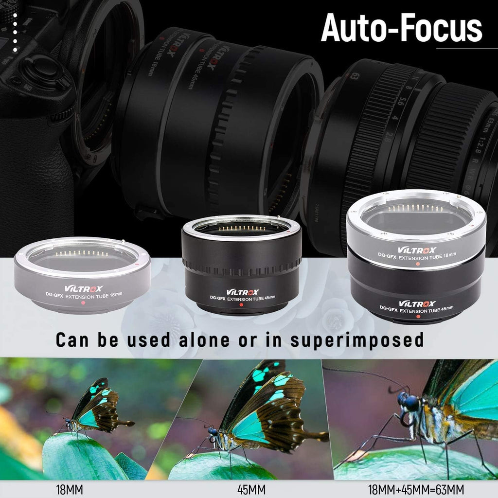 Macro Lens Extension Tube 45mm Auto-Focus Adapter Ring for Fuji G-Mount Medium Format Camera J892514
